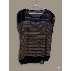 Ann Taylor striped sleeveless top size XL